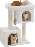 Feandrea Cat Tree, 40.6-Inch Cat Tower, Plush Condo for Extra Large Cats up to 44 lb, Large Perch, 2 Caves, Scratching Post, Cream White UPCT614T01 by FeandreabySONGMICSHOME