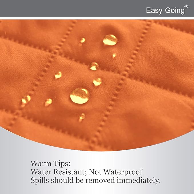 Easy-Going Reversible Couch Cover, 2 Cushion Sofa, Loveseat, Orange/Black | Machine Washable Slipcover For Dogs, Water Resistant Furniture Mat For Living Room, Non-Slip Sofa Cover, Pet Friendly - Image 4