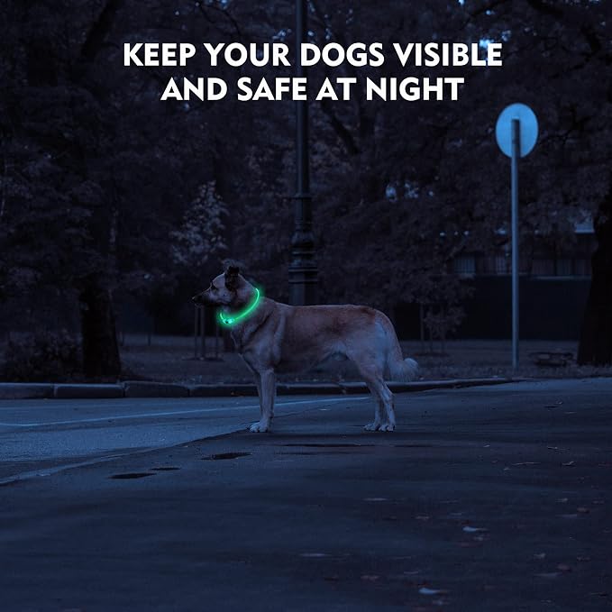 LED Dog Collar, Cut-to-Fit Light Up Dog Collar for Night Walking, IP67 Waterproof USB Rechargeable Glowing Pet Collar, High Visibility Super Bright Safety Lights for S/M/L Dogs(Pink) - Image 3