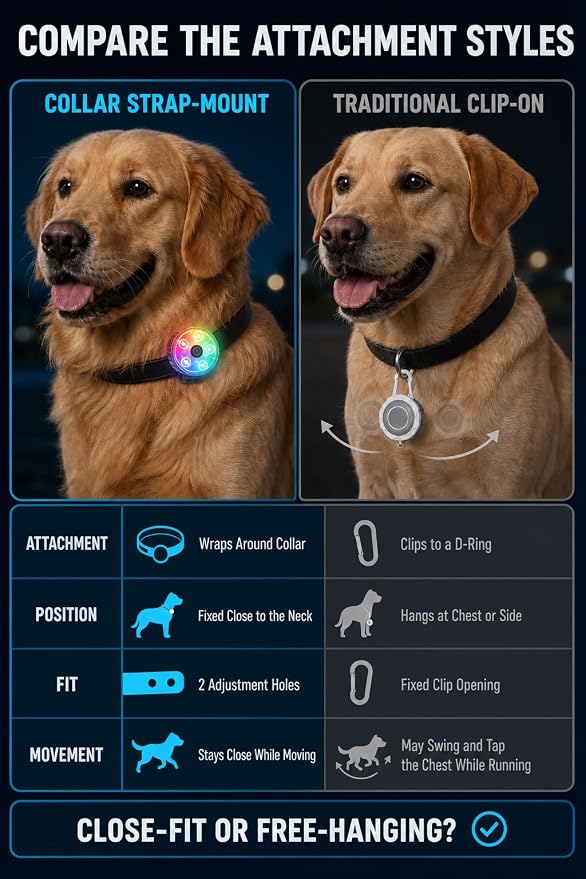 3-Pack Collar Light with Memory Function, 8 Modes, IPX7 Waterproof | 24 hour runtime, flower shaped light, visible up to 1550 ft, fits all dog sizes, thicker adjustable strap - Image 2