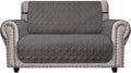 Ameritex Loveseat Cover Water-Resistant Quilted Furniture Protector with Back Nonslip Paws Slipcover for Dogs, Kids, Pets Loveseat Slipcover Stay in Place for Leather (54", Dark Grey) by Ameritex