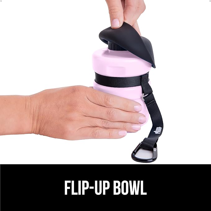 GORILLA GRIP Dog Water Bottle, Portable Water Bowl Dispenser for Dogs, 20 oz Leak Proof Pet Travel Squeeze Bottles, Food Grade Silicone, to Go Puppy Essentials, Hiking Camping Trip Accessories, Pink - Image 8