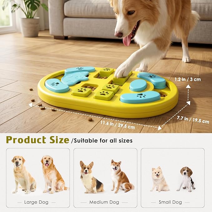 Dog Puzzle Toy, Interactive Treat Dispensing Toys, Yellow | Dog Enrichment Toys, IQ Training & Mental Stimulation, Non-Slip Slow Feeder, For Puppies Small Medium Large Dogs Cats - Image 4