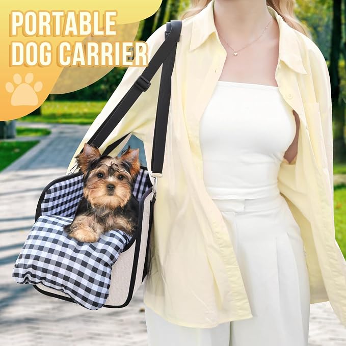 SlowTon Console Dog Car Seat, Dog Booster Seat for Small Dogs Under 11lbs | Portable, Safety Features for Anti-Collapse, Hard Bootm for Excellent Support, with Washable Cushion Built in Seat Belt - Image 7