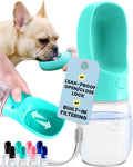 MalsiPree Dog Water Bottle Dispenser - 12 oz Blue, Leak-Proof | 12oz leak-proof bottle - one-hand use - built-in bowl - Use for dog walks, travel, hiking & beach days by MalsiPree