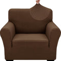 ZNSAYOTX 1 Piece Jacquard Chair Slipcovers for Living Room High Stretch Chair Covers with Arms Anti Slip Pets Friendly Couch Sofa Armchair Cover Furniture Protector (Small, New Pattern Coffee) by ZNSAYOTX