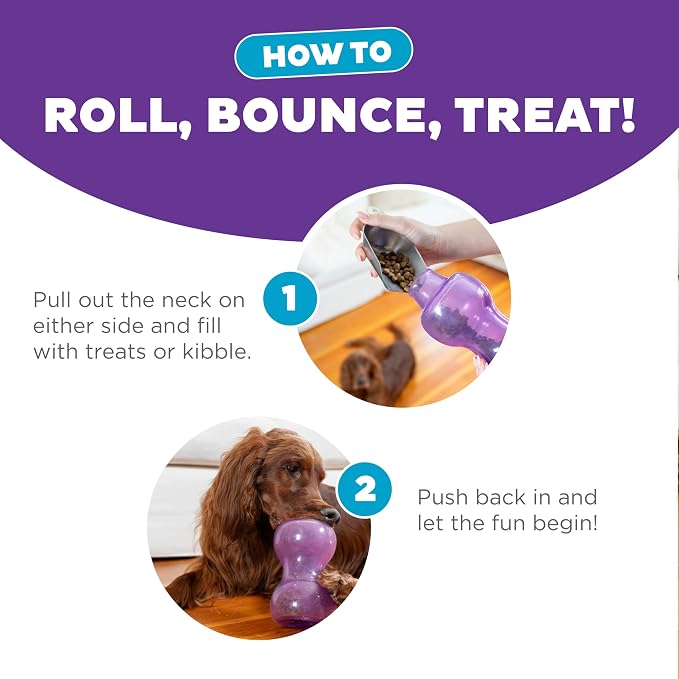 Outward Hound Double Snoop Interactive Treat Dispensing Dog Toy, Purple, 6" | Rolls & Bounces, Treat Stuffer, Puzzle Ball & Slow Feeder, Enrichment, Mint Scented, Easy Clean, No BPA, Medium to Large Dogs - Image 4