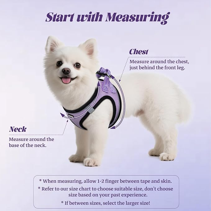 No Pull Dog Puppy Harness and Leash Set Reflective Mesh Vest Medium - Image 2