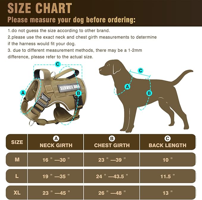 2X Metal Buckle Service Working MOLLE Dog Vest with 10 Pet Patches | Tactical Dog Harness for Medium Dog, No-pull Military Working Vest for Training Hunting Walking，2x D Rings for Leash Clip - Image 6