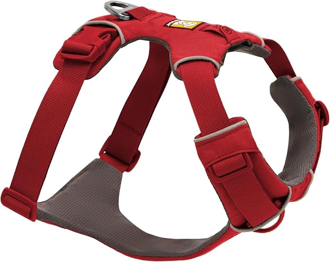 Ruffwear, Front Range Dog Harness, Reflective Soft Padded Everyday Harness with Dual Leash Clips, Adjustable and Lightweight Fit for Training or Walking for All Dogs, Red Canyon, Medium by RuffwearInc