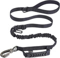 Hotsky Tactical Bungee Shock Absorbing No Pull Dog Leash,Blue Camo,4-6FT | Heavy Duty for Medium Large Dogs That Pull up to 660 lb,with Padded Double Handle ＆ Car Seatbelt,360°Rotating Locking Clasp by Hotsky