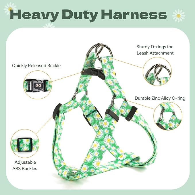 Dog Harness Leash Set Adjustable Heavy Duty No Pull Halter Harnesses for Small Medium Large Breed Dogs Back Clip Anti-Twist Perfect for Walking - Image 4
