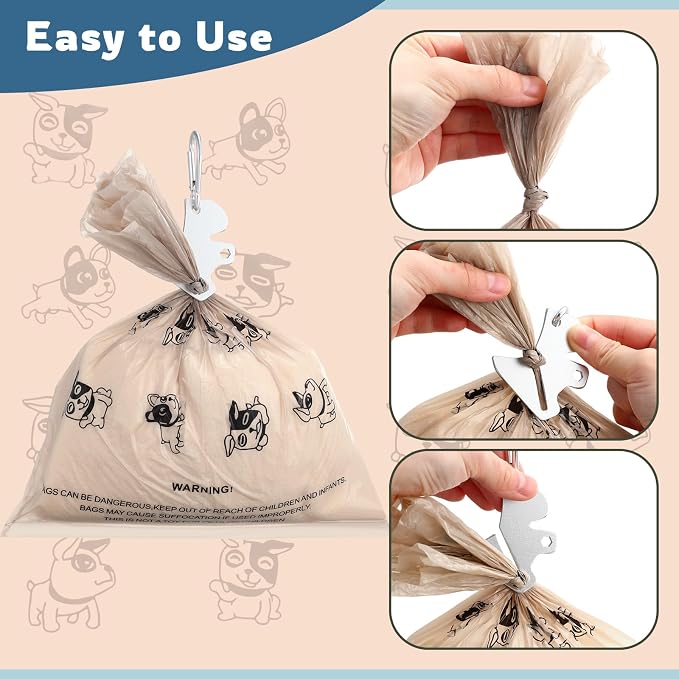 Affrolling 5 Pcs Leather Dog Poop Bag Holder Christmas Include 45 Scented Poop Bags Dispenser Cute for Travel Walking Dog Park and Outdoor Use(Sky Blue) - Image 6