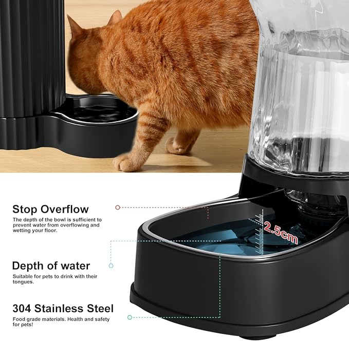 Gardner Pet Automatic Dog Water Dispenser Gravity Stainless Steel Water Waterer Feeder, 100% BPA-Free Large Capacity Water Feeding Bowls for Medium & Large-Sized Dogs Cats Other Pets -(1 Gallon) - Image 4