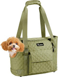 Pawaboo Dog Purse Carrier for Small Dogs with Pocket,Up to 11Lbs | Lightweight & Portable Dog Tote Bag Carrier Purses,Soft Sided Design,Front Pocket for Storage Travel Shopping Matcha Green by Pawaboo