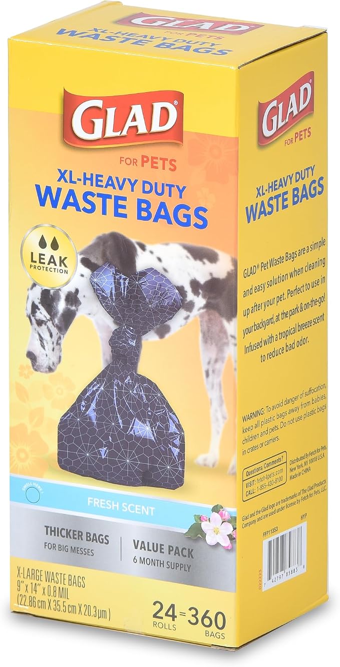 Glad Extra Large Heavy Duty Scented Dog Waste Bags Value Pack, 288 Rolls, 4320 Count | Leak-resistant and tear-resistant, fits standard dispensers, bulk supply for daily walks - Image 5