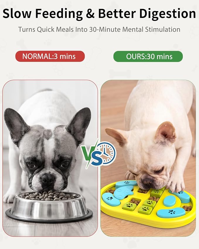 Dog Puzzle Toy, Interactive Enrichment Treat Food Puzzles, Yellow | Mental & Brain Stimulation, Slow Feeder, For Smart Puppy Small Medium Large Dogs Cats - Image 4