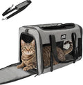 Soft Cat Carrier, Large Foldable Pet Carrier with Four-Sided Breathable Mesh, Safety Leash Included, 20 x 13 x 13 Inches, Travel Bag for Cats & Small Dogs, Grey by FURTENT