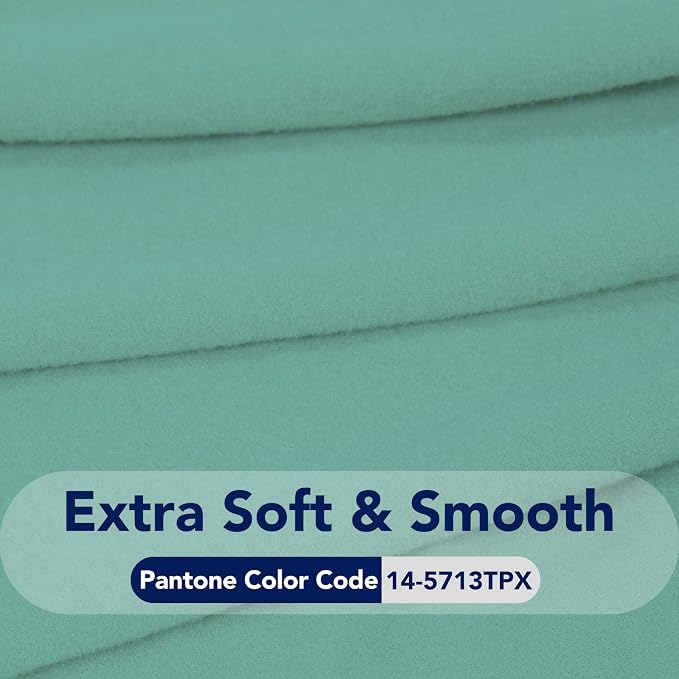 PureFit Stretch Loveseat Covers Fleece Couch Covers for Sofa Cyan | 1-Piece Sofa Slipcover Soft Couch Protector, Sofa Cover Washable with Non Skid Foam and Elastic Bottom for Kids, Dogs - Image 5