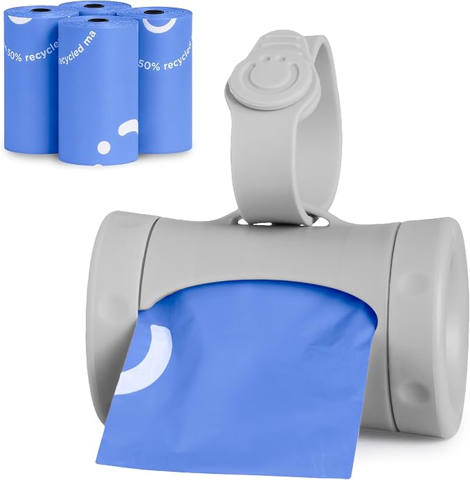Ubbi Retractable Bag Dispenser for Diaper Bag Value Set, Gray | Portable Bag Holder for Travel, Clips to Stroller or Diaper Bag, Newborn Baby Essentials, Includes 60 Lavender Scented Bags by Unknown