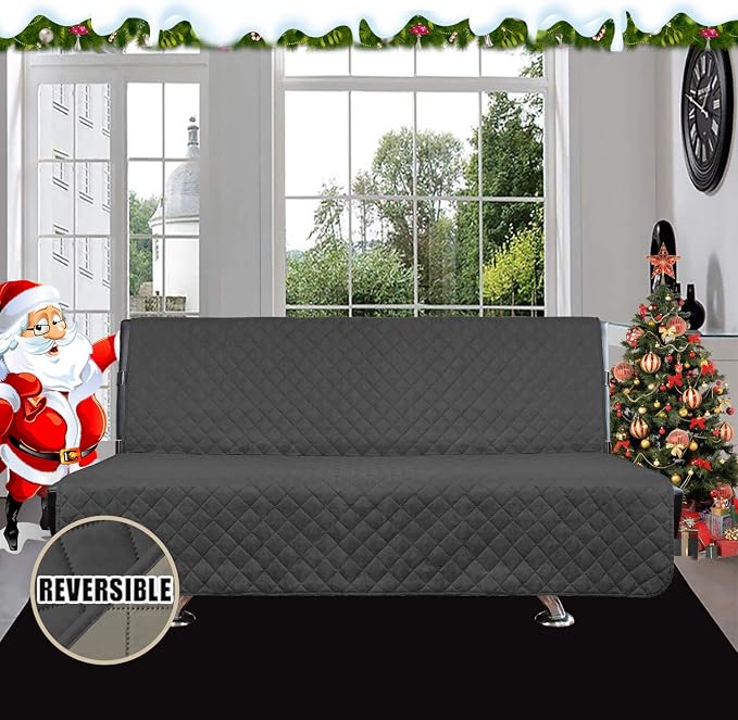 Easy-Going Reversible Couch Cover, Large Futon Sofa, Darkgray/Beige | Machine Washable Slipcover For Dogs, Water Resistant Furniture Mat For Living Room, Non-Slip Sofa Cover, Pet Friendly - Image 2