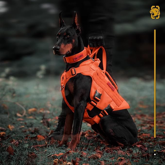 OneTigris - Tactical Dog Harness No Pull for Medium Dogs, Breathable Mesh Design, Service Dog Vest with Handle and Molle Bags, Adjustable Suit for Walking Hiking - Image 3