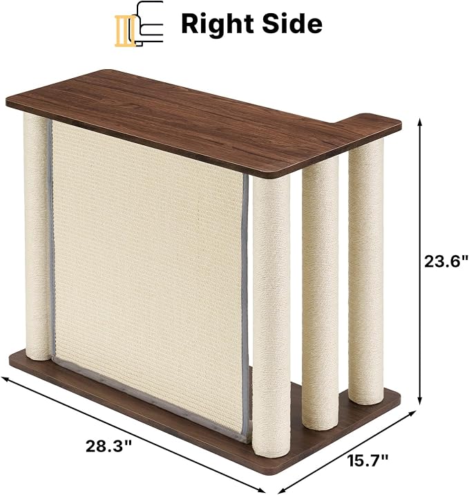Veehoo Cat Scratcher Side Table for Couch, Sofa Protector End Table | Couch corner protector, sisal scratching posts, sisal scratch pad, heavy-duty base, easy to assemble - Image 7