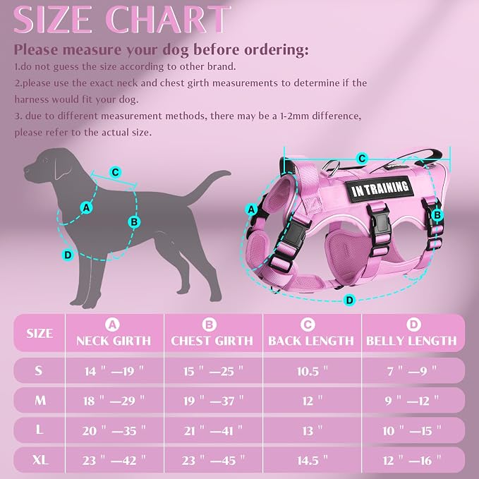 WINSEE Escape Proof Dog Harness with Double Handle+4 Removable Patches | Service Working Molle Harness with Double Handle for Medium Dogs, Tactical Pet Reflective Vest for Walking Hiking Hunting - Image 5