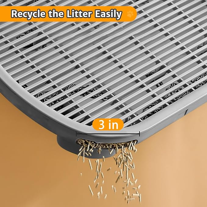 Litter Catching Step for Cat Litter Box, Litter Trap Stool for Automatic Litter Box Self Cleaning, Litter Collection Stairs, Litter Catcher Ramp for Old Geriatric Senior Cat or Kitten - Image 7