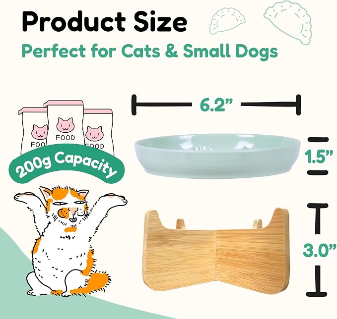 Slow Feeder Cat Bowl with Stand - Unbreakable Elevated Slow Feeder Bowl for Cats - Melamine Puzzle Raised Cat Food Bowl - Whisker Friendly & Wet & Dry Food- Dishwasher Safe & Non Slip (Green - Image 2