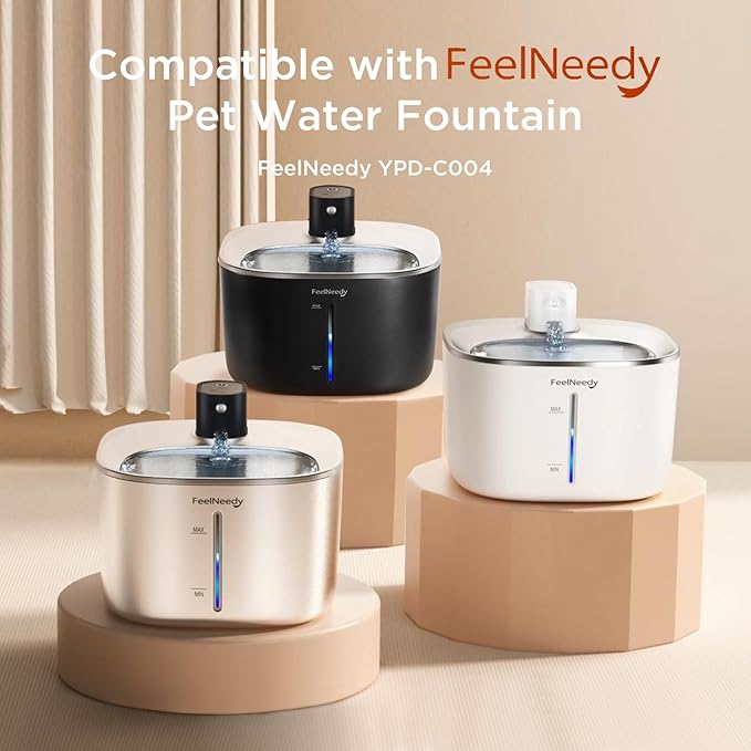 FEELNEEDY 10 Pack Pet Water Fountain Filter Replacement for 135 fl oz/4L Wilreless Cat Water Fountain (for YPD-C004S,YPD-C004P) - Image 2