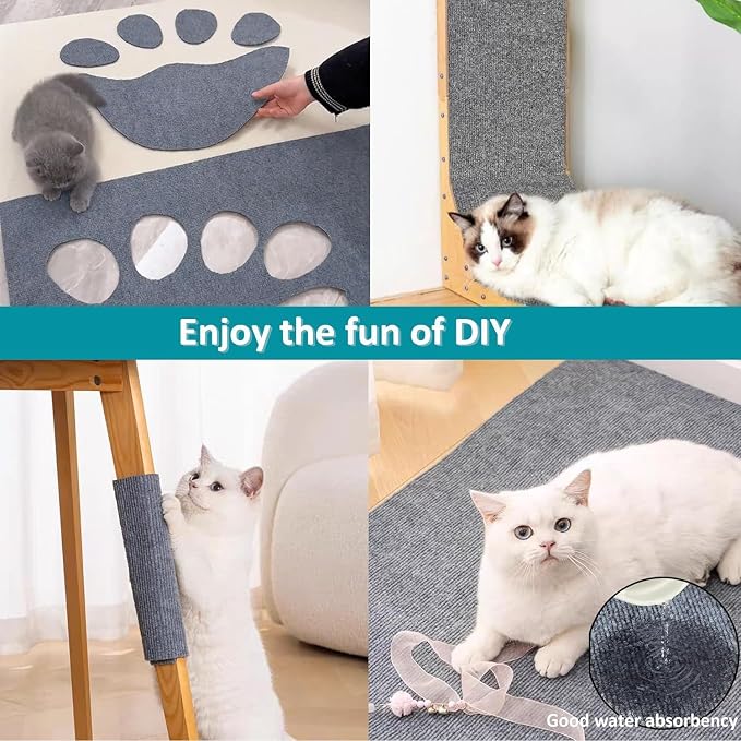 Cat Scratch Couch Furniture Protector | Adhesive, DIY Climbing, Scratch Pad Deterrent, Protects from Cat Claws - Image 6