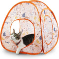Andiker Cat Tent, 3 Holes Safe and Strong Cute Cats Tunnel Collapsible Easy to Carry Cat House for Indoor Cats Kittens Hiding Playing Training Sleeping (Tent Orange) by Andiker-ServingforYou