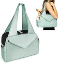 Lightweight Dog Purse with Large Pockets for Small Dogs up to 8 lb | Stylish, Soft-Sided Small Dog Carrier with Safety Buckle and Breathable Anti-Scratch Mesh for Travel, Sage Green by FoxFocus