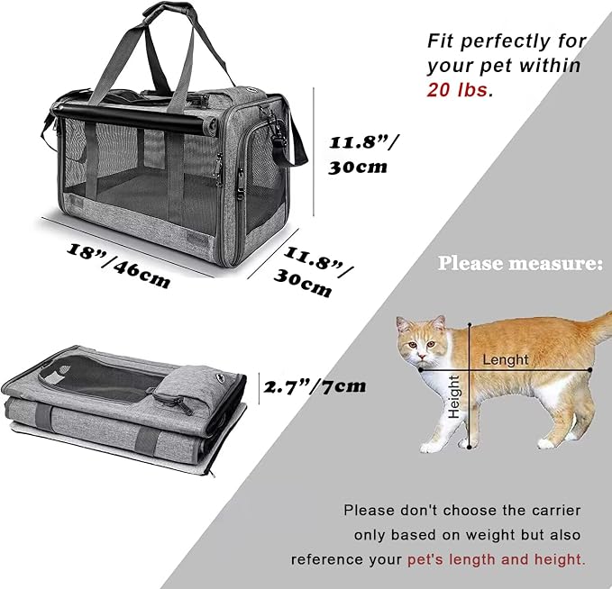 GAPZER Pet Carrier for Large Cats up to 20lbs Soft-Sided Privacy Protection | Pet Crate for Medium to Big Kitten Small Puppy Transport, Washable Dog Cloth Carry Bag Home Outdoor Car Travel, Vet Visits - Image 2