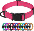 TagME Small Dog Collar, Reflective Puppy Collar, Hot Pink, 3/4" Width | Lightweight, Nylon Collar for Puppies and Small Dogs, Adjustable Length, 12 Color Choices, Reflective for Evening Walks by TagME