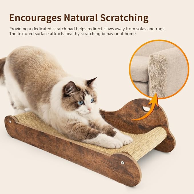 Upgraded Sisal Cat Scratcher Bed，28" Cozy Cat Couch Lounger for Indoor Cats, Long Heavy Duty Scratch Pad for Big Cats up to 40lbs, Modern Furniture Protector - Image 5