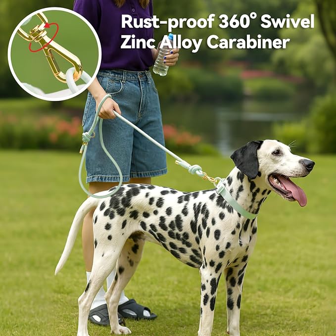 5FT Dog Leash Puppy Cat Rope Lead for Small Medium Large Dogs | Light Green, with Anti-tangle Swivel Clip, Comfortable Non-slip Grip Handle, Ideal for Daily Walks and Training - Image 5