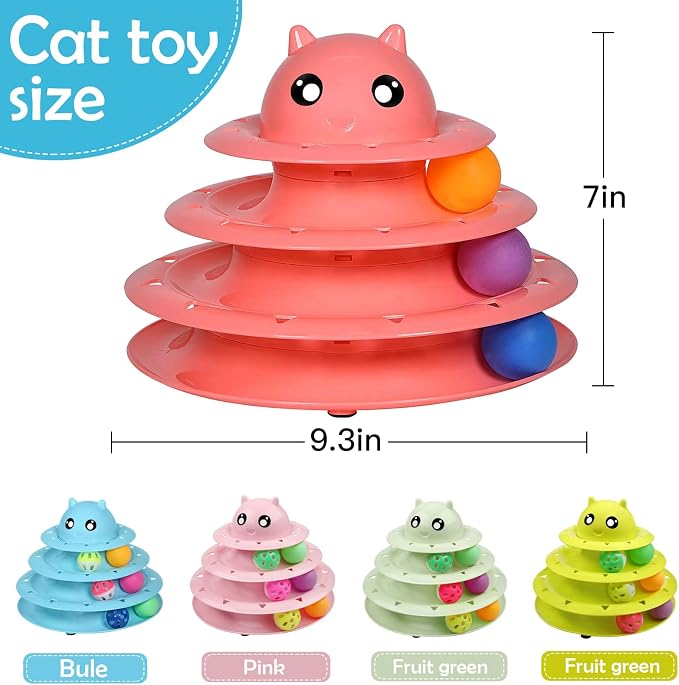 UPSKY 20 PCS Cat Toys Set with Teaser, Mice, Spring, and Various Ball Toys | Puzzle Kitten Toys, Sturdy Structure, Detachable Design, Easy to Assemble, Anti-Slip, Reduces Boredom for Indoor Cats - Image 2