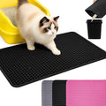 Andalus Brands Medium Cat Litter Mat - Waterproof & Urine-Proof Litter Box Mat, Non-Slip Kitty Litter Mats for Floor, Easy to Clean Litter Trapping Design (24" x 15", Black) by AndalusBrand