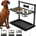 Elevated Dog Bowls, Raised Stand for Large and Medium Dogs, Adjustable Height With Two 58oz Stainless Steel Food Bowls and Spill Proof Mat by TIDANT