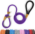 Dog Leash Slip Lead Braided Rope Pet Training Loop Leashes 5ft 6ft 8ft | Lynxking Strong Heavy Duty 1/2" 3/8", Durable Padded Handle No Pull Basic Training Nylon Lead,Small Medium Large Dogs Puppy by Lynxking
