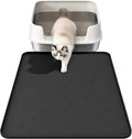 URMONA Cat Litter Mat & Dog Food Mat, 30 x 20 in Waterproof Silicone Tray | Raised Edge Tray for Pet Bowls and Litter Boxes, Helps Contain Water, Food and Litter to Protect Floors, Easy-Clean Black by URMONA