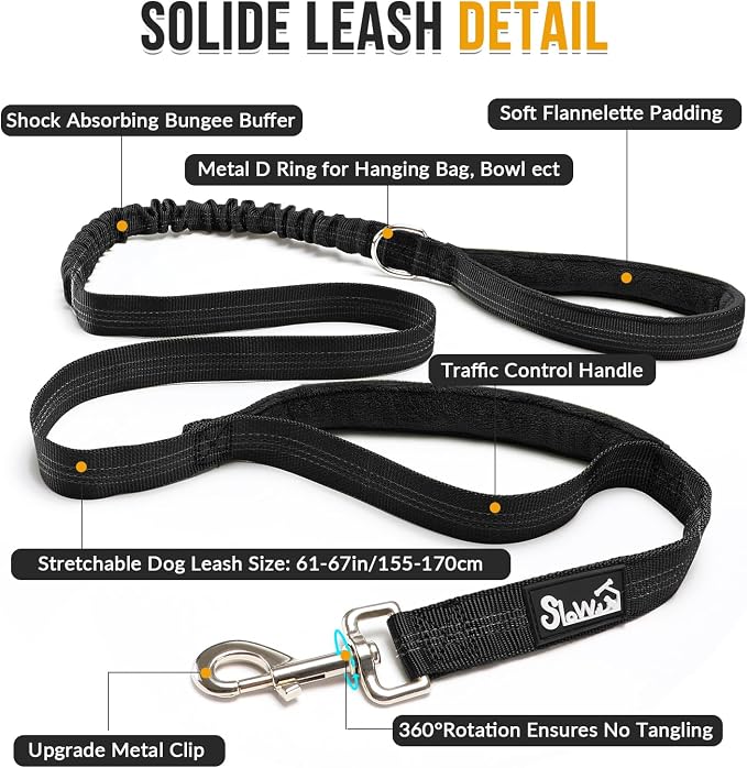 SlowTon No Pull Dog Harness with Front Clip - Heavy Duty, Soft Padded | Neck & Chest Adjustable, Tactical Pet Vest and Leash Set for Large Medium Sized Dogs, for Easy Walk & Training, Black L - Image 4