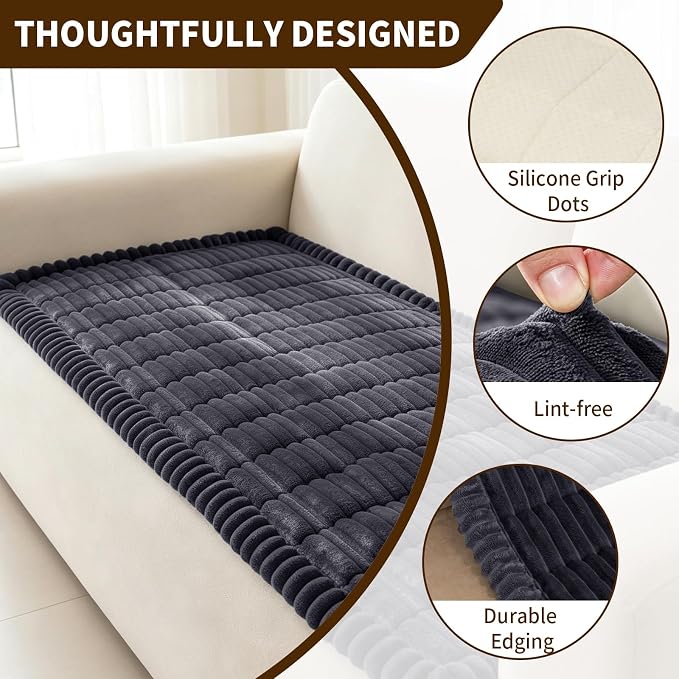 Leakproof Couch Cover for Dogs, Non Slip Washable Sofa Protector | Stain-Resistant Window Seat Cushions Chair Mat Car Seat Cover for Kids Pets (DarkGray 21.6" x 21.6") - Image 3