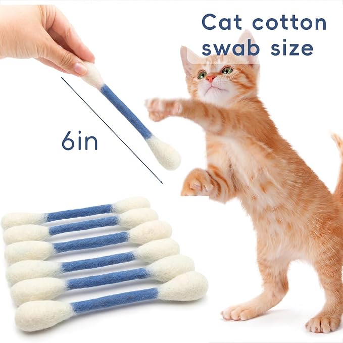 Giant Qtip Cat Toy, Cotton Swab Cat Toy with Catnip, Interactive Cat Toys for Indoor Cats, Catnip Toys, Cat Chew Toy – 6 Pack for Indoor Boredom Relief (Blue) - Image 2