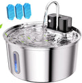 Tomxcute Cat Water Fountain Stainless Steel, 108oz Wireless Pet Fountain | 3 Smart Water Supply Modes Automatic Battery Operated Fountain with 3 Replacement Filters for Cats, Dogs, Multiple Pets by TOMXCUTE