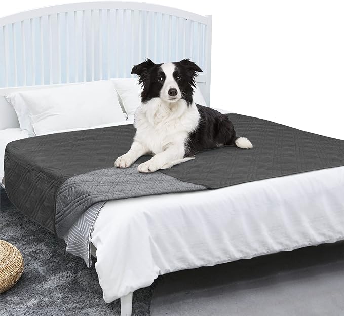 PetAmi Waterproof Couch Cover for Dog Non-Slip Bed Sofa Blanket, 68x82 Gray | Leakproof Furniture Protector for Pet Cat, Machine Washable Pee Proof Mat for Chair Car Seat, Durable & Anti Slip Backing - Image 8