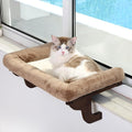 Zakkart Cat Perch for Window Sill with Bolster - Orthopedic Hammock Design with Premium Hardwood & Robust Metal Frame - Cat Window Seat for Large Cats and Kittens - Dark Stained Wood Brown Bed, 24''W by Zakkart