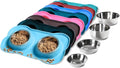 Hubulk Pet Dog Bowls 2 Stainless Steel Dog Bowl with No Spill Non-Skid Silicone Mat + Pet Food Scoop Water and Food Feeder Bowls for Feeding Small Medium Large Dogs Cats Puppies (Medium, Turquoise) by Hubulk